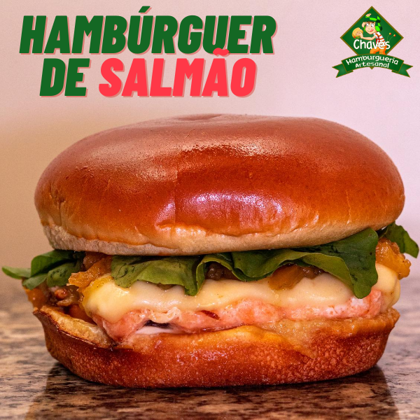 hambúrguer de salmão